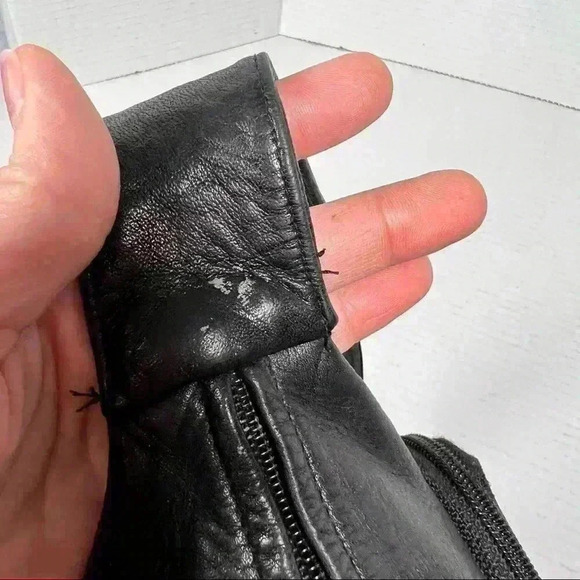 PERLINA NY GENUINE LEATHER Black Crossbody Organizer Shoulder Bag Contemprorary - Picture 13 of 13